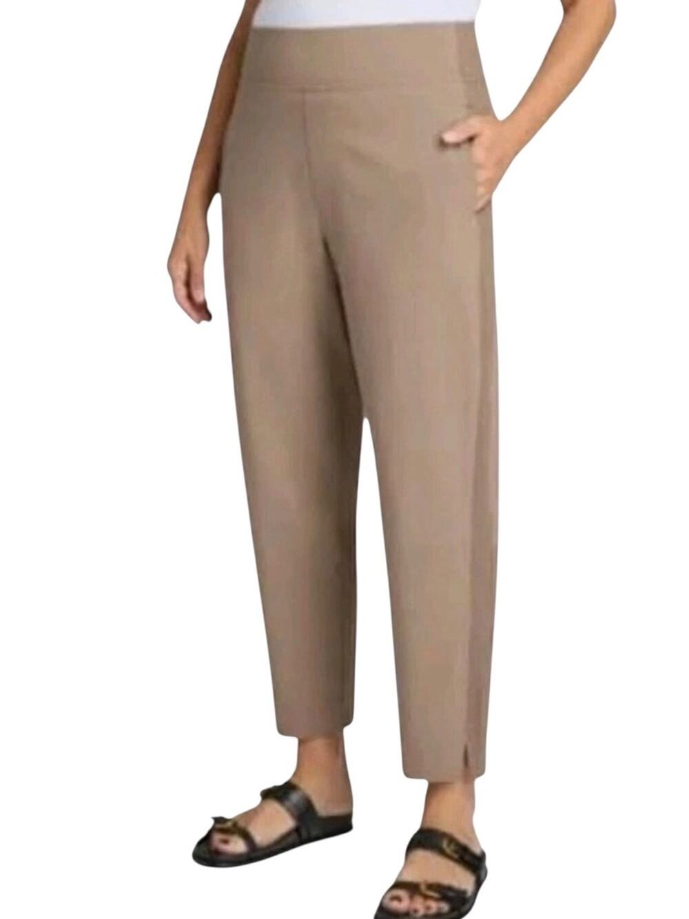 Kirkland Signature Women's Tan Pull-On Ankle Pants Size XXL NWT
